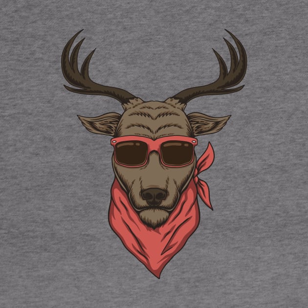 Cool Deer Head with Sunglasses by SLAG_Creative